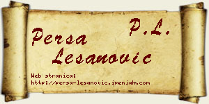 Persa Lešanović vizit kartica